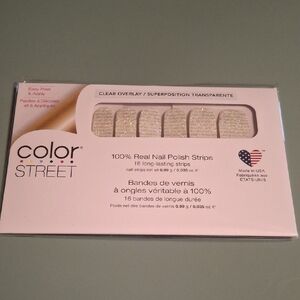 Color Street Clear Overlay Glitter Nail Strips - Sliver Fox
